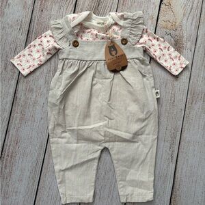 NWT Baby Rabbit and Bear Organic Overall outfit